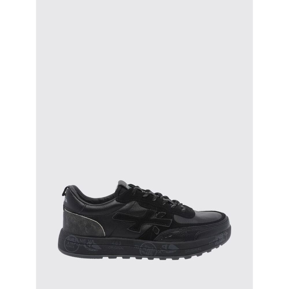 Premiata Men Premiata Nous Calf Leather Sneakers With Serrated Sole